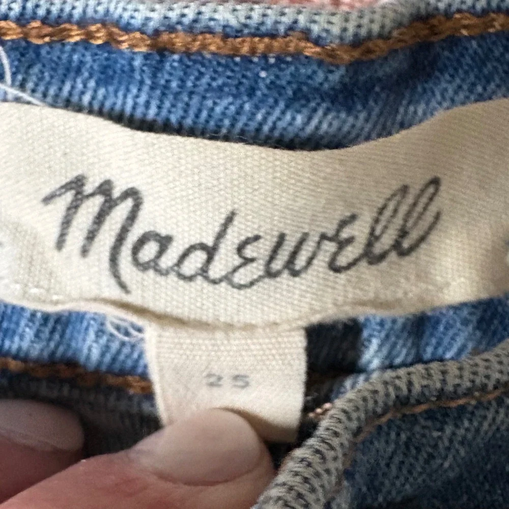 Madewell Womens High Rise Denim Cut Off Shorts Blue Medium Wash Size 25 - Picture 2 of 4